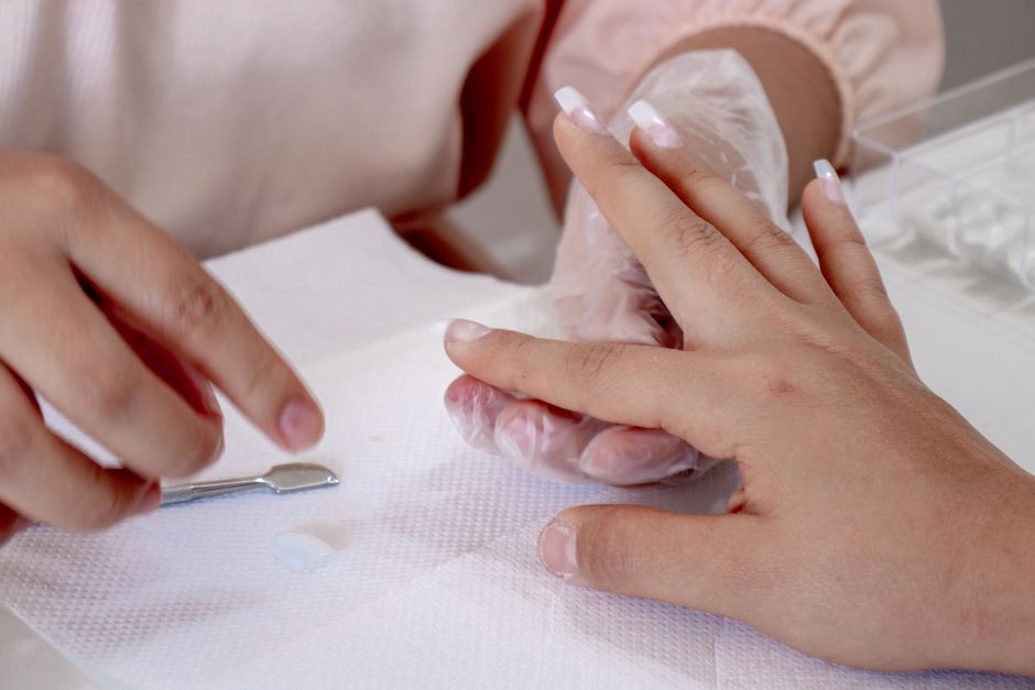 European long nails with polish